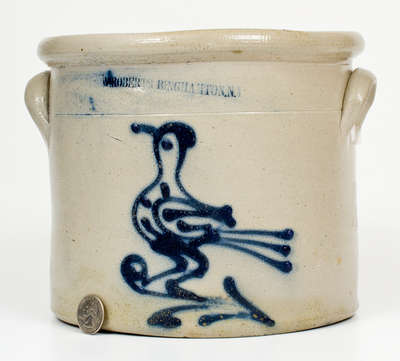 One-Gallon W. ROBERTS / BINGHAMTON, N.Y. Stoneware Bird Crock