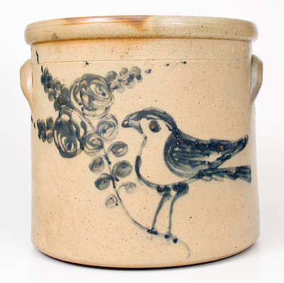 Four-Gallon SEYMOUR & BOSWORTH / HARTFORD, CONN Stoneware Bird Crock