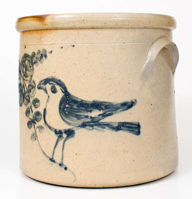 Four-Gallon SEYMOUR & BOSWORTH / HARTFORD, CONN Stoneware Bird Crock