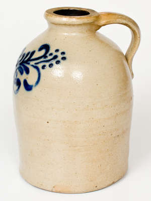 Cobalt-Decorated New England Stoneware Handled Canning Jar, third quarter 19th century