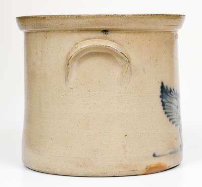 Scarce HAXSTUN & CO. / FORT EDWARD, N.Y. Stoneware Crock w/ Chicken Pecking Corn Design