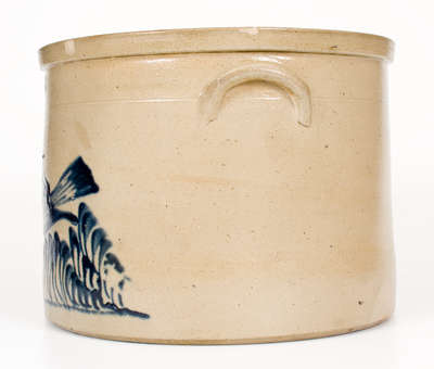 Rare Four-Gallon Stoneware Cake Crock w/ Dead Bird Motif, attrib. Fulper, Flemington, NJ