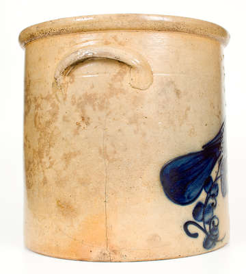 Five-Gallon N.A. WHITE & SON. / UTICA, N.Y. Stoneware Crock w/ Paddletail Bird