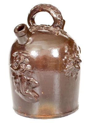 Fine Ohio Stoneware Harvest Jug w/ Elaborate Applied Decoration