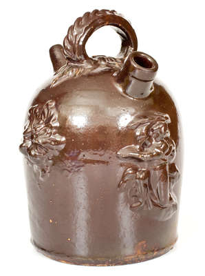 Fine Ohio Stoneware Harvest Jug w/ Elaborate Applied Decoration