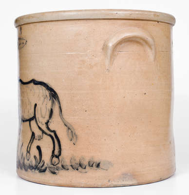 Outstanding Wm. MacQuoid (Modern-Day Greenwich Village, New York City) Stoneware Cow Crock