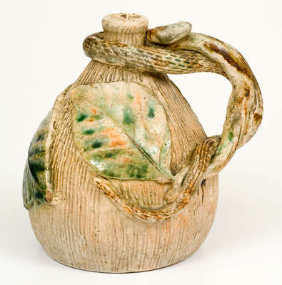 Rare and Fine Temperance / Snake Jug, Anna or Texarkana Pottery, c1885