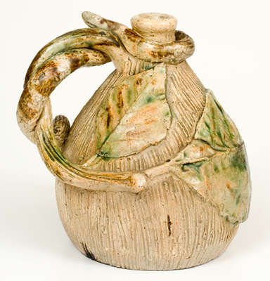 Rare and Fine Temperance / Snake Jug, Anna or Texarkana Pottery, c1885