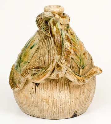 Rare and Fine Temperance / Snake Jug, Anna or Texarkana Pottery, c1885