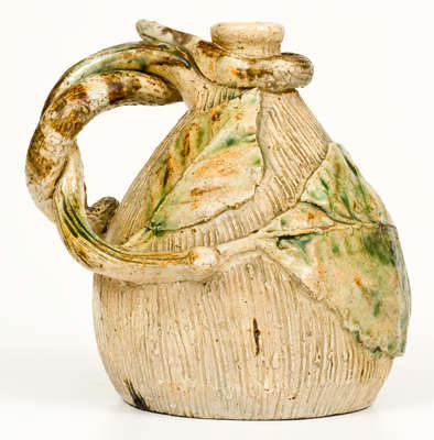 Rare and Fine Temperance / Snake Jug, Anna or Texarkana Pottery, c1885