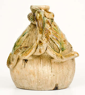 Rare and Fine Temperance / Snake Jug, Anna or Texarkana Pottery, c1885