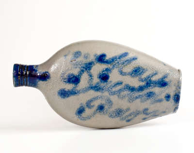 Extremely Rare and Important David Parr / Baltimore, MD Stoneware Flask, 1823