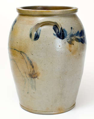 Extremely Rare Baltimore Stoneware Jar w/ Elaborate Horse and Rider Decoration