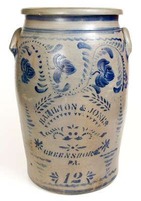12-Gallon Hamilton & Jones / Greensboro, PA Stoneware Jar