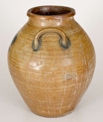 Scarce New Jersey Stoneware Jar w/ Incised Floral Decoration, Old Bridge or Manasquan, c1825