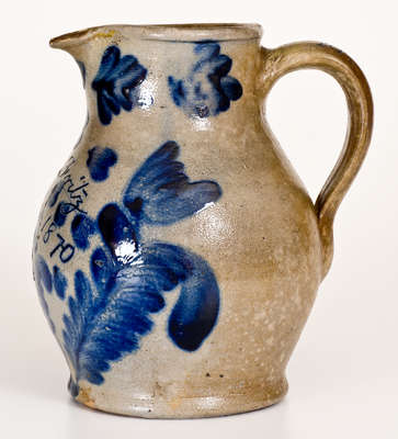 Outstanding Small-Sized Philadelphia Stoneware Presentation Pitcher for Potter 