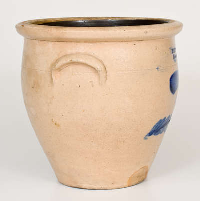 Very Fine EVAN R. JONES / PITTSTON, PA Stoneware Jar w/ Man-in-the-Moon Design