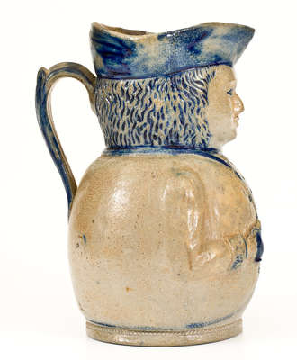Extremely Rare and Fine Molded Stoneware Toby Pitcher attrib. Wingender Pottery, Haddonfield, New Jersey