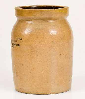 Highly Important Stoneware Butter Jar w/ Spanish New York City Advertising