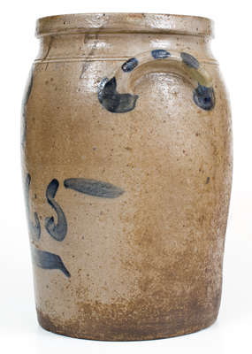 Three-Gallon Beaver, PA Stoneware Jar w/ Cobalt 1865 Date