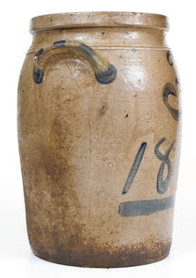 Three-Gallon Beaver, PA Stoneware Jar w/ Cobalt 1865 Date