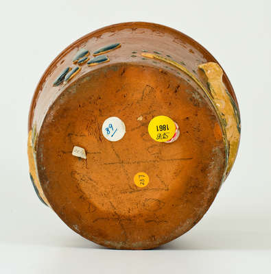 Extremely Rare / Important Redware Flowerpot, 