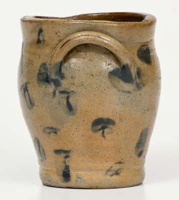 Rare Miniature Albany or Troy, NY Stoneware Jar w/ Profuse Spotted Decoration