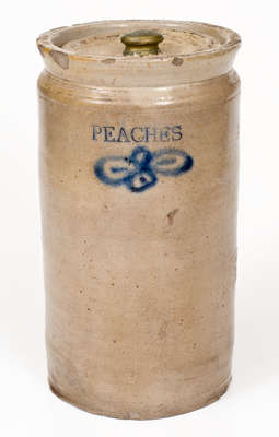 Very Rare C. CROLIUS Stoneware PEACHES Jar, New York City