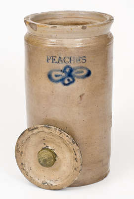 Very Rare C. CROLIUS Stoneware PEACHES Jar, New York City