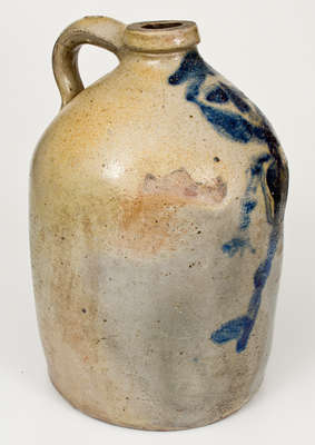 2 Gal. Ohio Stoneware Jug w/ Large Decoration of a Man, Midwestern origin