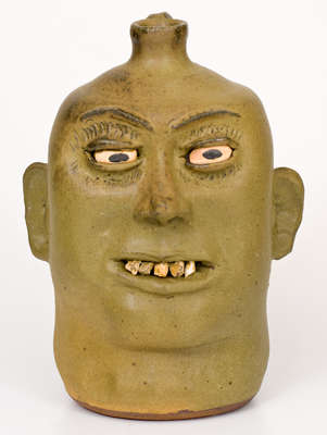 Lanier Meaders Face Jug with Rock Teeth, Cleveland, GA, 1975