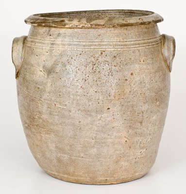 Two-Gallon Salt-Glazed Stoneware Jar, Southwest VA or NC origin, mid 19th century