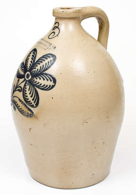 Three-Gallon F. STETZENMEYER & / G. GOETZMAN / ROCHESTER, N.Y. Stoneware Jug