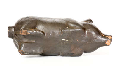 Glazed Stoneware Pig Bottle, Embossed "Prohibition," Midwestern origin