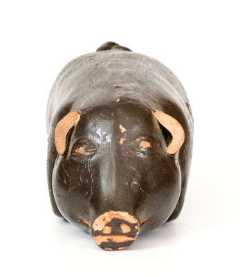 Glazed Stoneware Pig Bottle, Embossed "Prohibition," Midwestern origin
