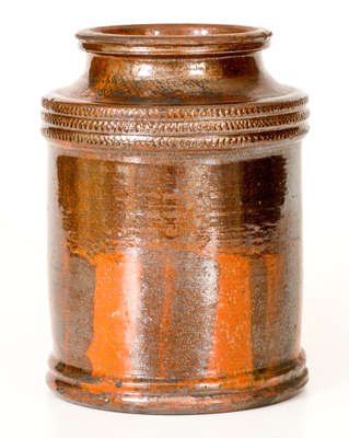 Attrib. Jacob Heart, Chambersburg, PA Redware Jar, circa 1840