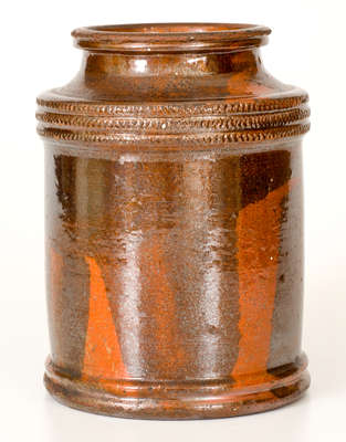 Attrib. Jacob Heart, Chambersburg, PA Redware Jar, circa 1840