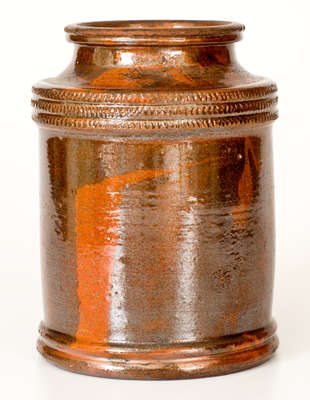 Attrib. Jacob Heart, Chambersburg, PA Redware Jar, circa 1840
