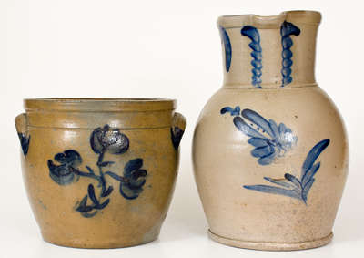 Two Pieces of Stoneware attrib. Samuel Irvine Pottery, Newville, PA, circa 1865