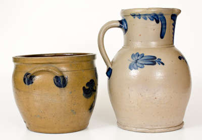 Two Pieces of Stoneware attrib. Samuel Irvine Pottery, Newville, PA, circa 1865