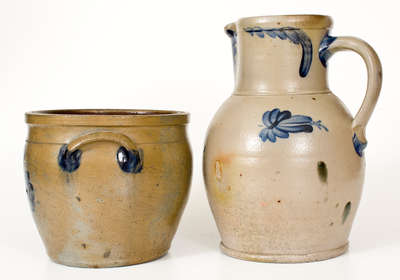 Two Pieces of Stoneware attrib. Samuel Irvine Pottery, Newville, PA, circa 1865