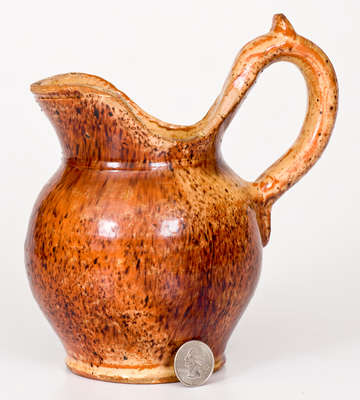 Very Rare att. Adam Kern, Winchester, VA or Thurmont, MD (Shenandoah Valley) Redware Pitcher