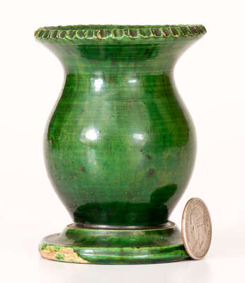 Rare Copper-Glazed Redware Vase, attributed to S. Bell & Sons, Strasburg, VA, c1895