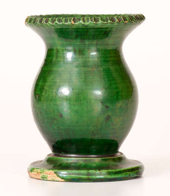 Rare Copper-Glazed Redware Vase, attributed to S. Bell & Sons, Strasburg, VA, c1895