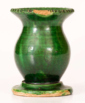 Rare Copper-Glazed Redware Vase, attributed to S. Bell & Sons, Strasburg, VA, c1895