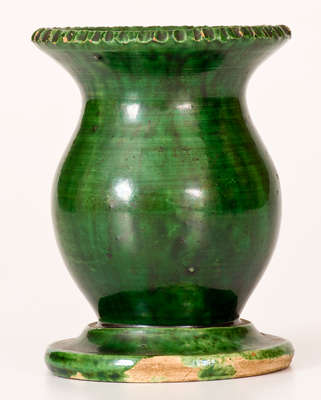 Rare Copper-Glazed Redware Vase, attributed to S. Bell & Sons, Strasburg, VA, c1895