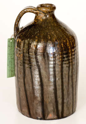 Alkaline-Glazed Stoneware Jug, Stamped "RN," Newberry Family, Crawford County, Georgia