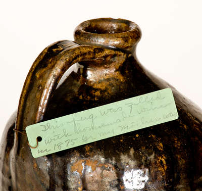 Alkaline-Glazed Stoneware Jug, Stamped "RN," Newberry Family, Crawford County, Georgia