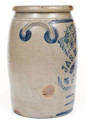 Three-Gallon JAS. HAMILTON & CO. / GREENSBORO, Pa. Cobalt-Decorated Stoneware Jar