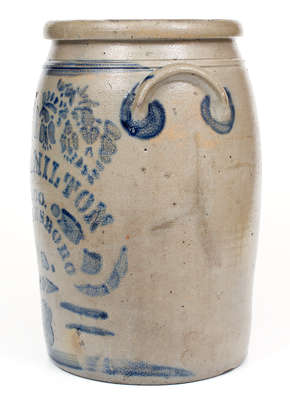 Three-Gallon JAS. HAMILTON & CO. / GREENSBORO, Pa. Cobalt-Decorated Stoneware Jar